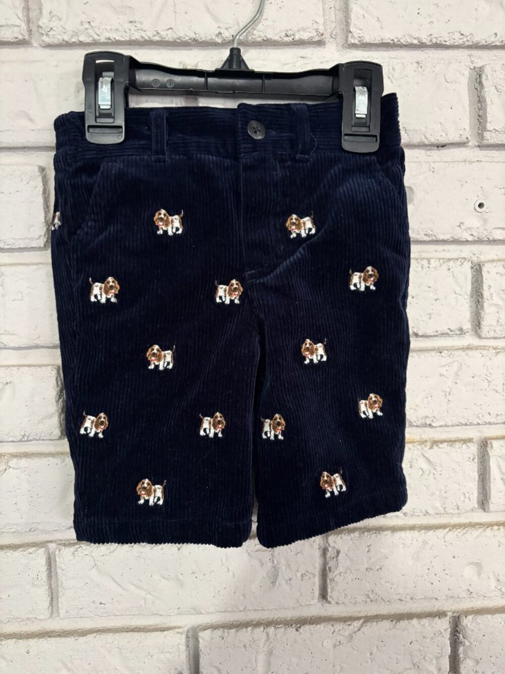 Polo Ralph Lauren Infant 3 Month Navy Cords, Dog Pattern Elastic Back Waist